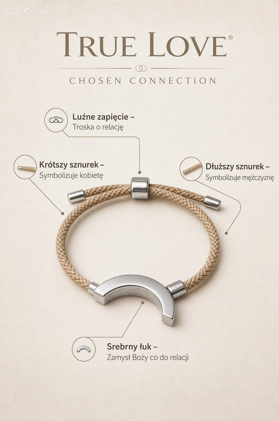 Bransoletka Szczęśliwej Miłości True Love Chosen Connection z symboliką relacji
